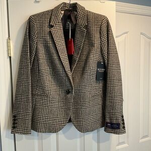 Pure Collection Women’s Black and White Glen Plaid Blazer